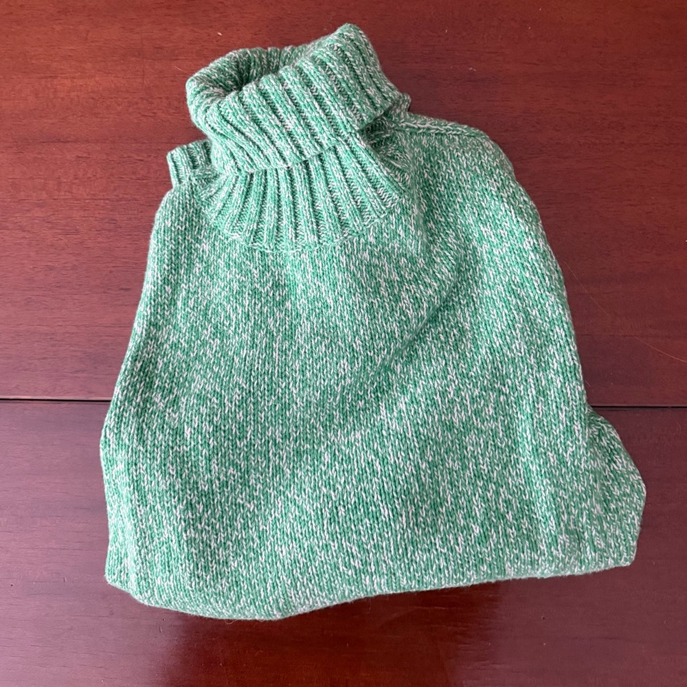 Boden Chunky Speckled Turtleneck Sweater | Boating Green Knit | Size 16